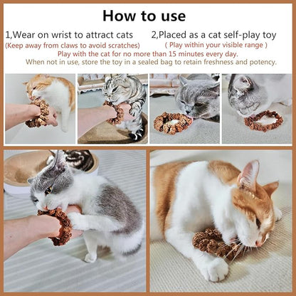 Natural Silvervine Gall Fruit Cat-Attracting Bracelet,Interactive Cat Toy for Indoor Cats,Cat Chew Toy with Gallfruit | Catnip &amp; Silvervine Alternative, Stress Relief &amp; Gift