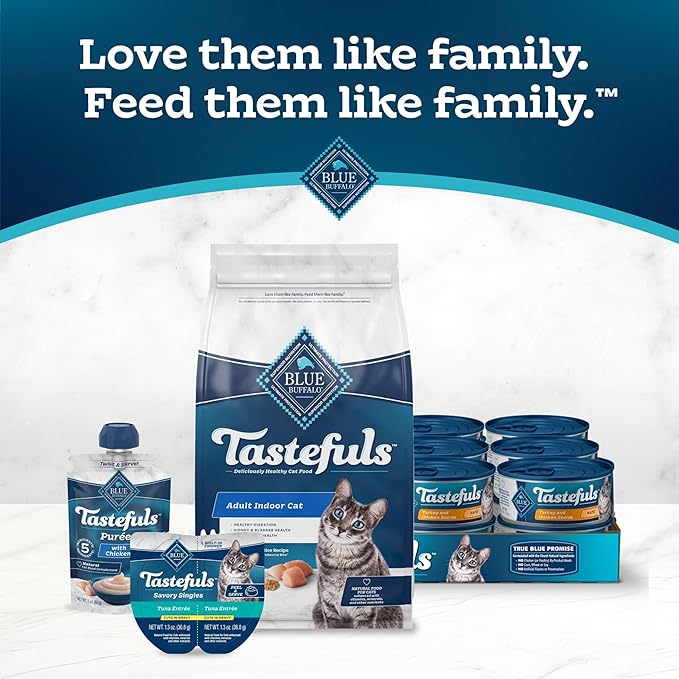 Blue Buffalo Tastefuls Natural Dry Food for Adult Indoor Cats, Chicken &amp; Brown Rice Recipe, 7-lb. Bag