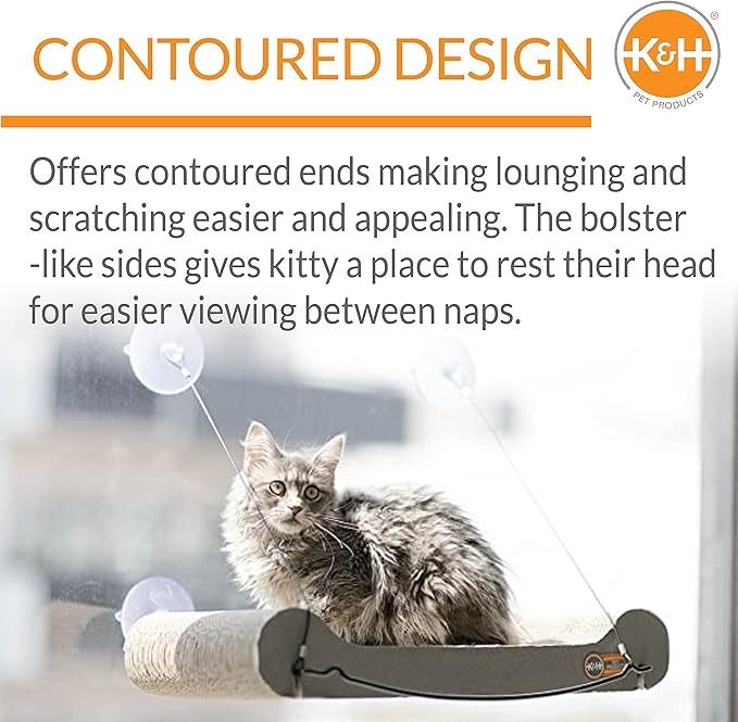K&amp;H Pet Products Cat Scratcher Kitty Window Sill Bed &amp; Hammock, Sturdy Cat Perch for Large Cats