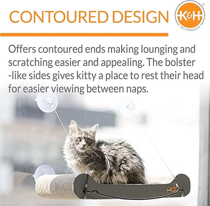 K&amp;H Pet Products Cat Scratcher Kitty Window Sill Bed &amp; Hammock, Sturdy Cat Perch for Large Cats