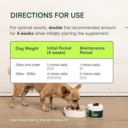 Wuffes Chewable Dog Hip &amp; Joint Supplement - Glucosamine &amp; Chondroitin Chews - Dog Joint Supplements &amp; Vitamins - Extended Joint Care (Small&amp;Medium Breeds (0-65 lbs), 180 Chews (Pack of 3))
