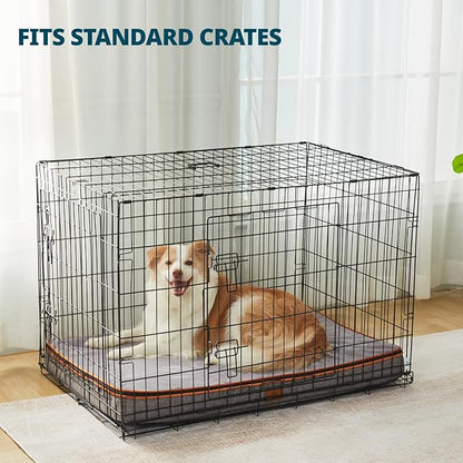 Memory Foam XL Dog Bed - 4” Thick Orthopedic Beds for Extra Large Dogs - Waterproof Dog Bed with Removable Washable Cover &amp; Wrap-Around Zipper - Ultimate Comfort and Easy Maintenance