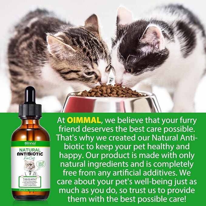 2PACK Antibiotics for Cats, Cats Antibiotics for Injections, Natural antibiotic for Cat Immune &amp; Allergy Relief, Cough Relief, Yeast Injection, UTI Treatments, Cat Antibiotic Supplement Drops, 2*60ML