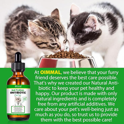 2PACK Antibiotics for Cats, Cats Antibiotics for Injections, Natural antibiotic for Cat Immune &amp; Allergy Relief, Cough Relief, Yeast Injection, UTI Treatments, Cat Antibiotic Supplement Drops, 2*60ML