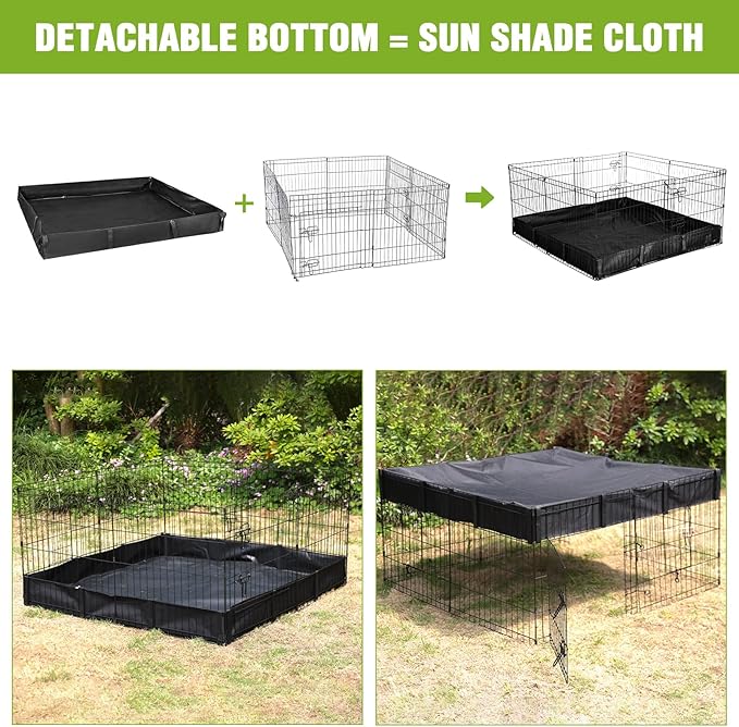 Bunny Playpen Indoor &amp; Outdoor, Rabbit Playpen with Waterproof Liner, Extension Guinea Pig Cages for Small Animals (Playpen Only)