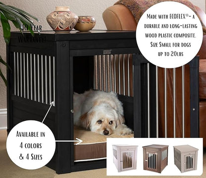 New Age Pet ECOFLEX Dog Crate End Table - Furniture-Style Pet Crate for Crate Trained Dogs - Stainless Steel Tubing &amp; a Latched Closure - 10 Year Manufacturer&