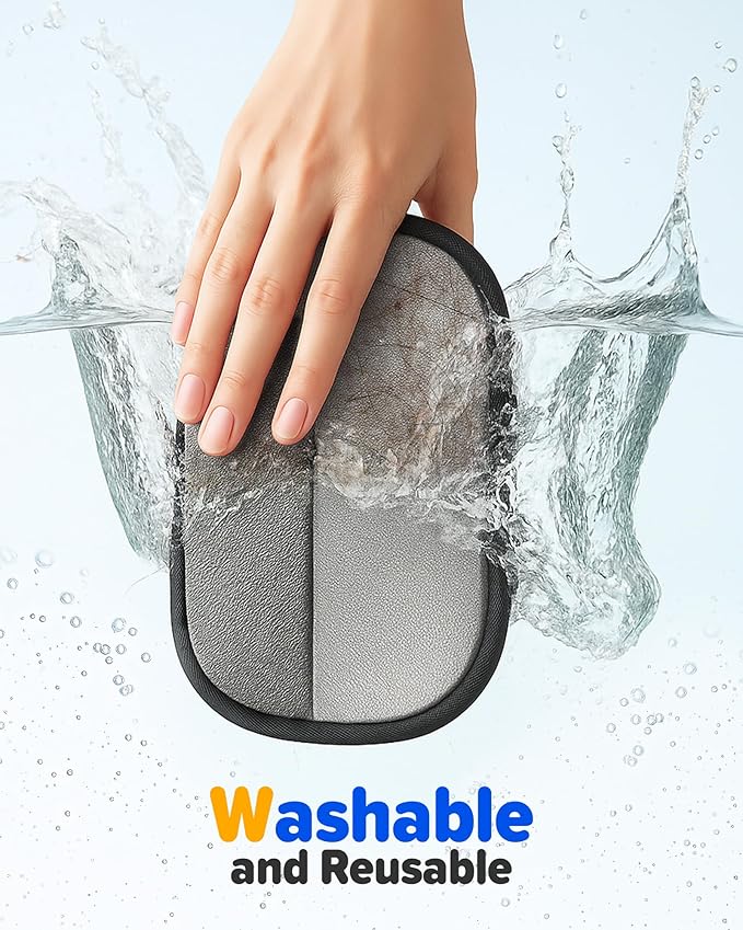 2025 Thickened Electrostatic Pet Hair Removal Gloves (2 Pcs) - Reusable Strong Grooming Gloves for Cats &amp; Dogs, Hair Remover for Couch, Furniture, Carpet, Car Seats &amp; Clothing (Blue)