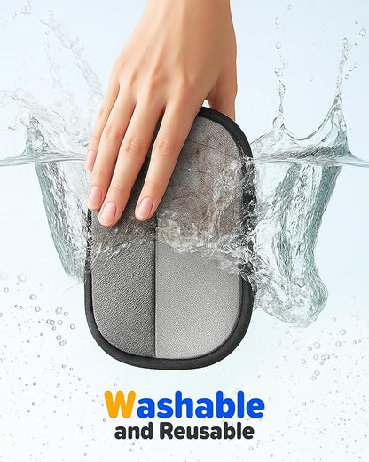 2025 Thickened Electrostatic Pet Hair Removal Gloves (2 Pcs) - Reusable Strong Grooming Gloves for Cats &amp; Dogs, Hair Remover for Couch, Furniture, Carpet, Car Seats &amp; Clothing (Blue)