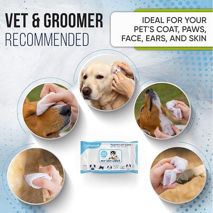 MAGICARE Pet Wipes – 400 pcs Dog Wipes – 8x8 Inch Unscented Dog Paw Cleaner Wipes for Body, Ears, Face, and Skin – Ultra Thick &amp; Soft with Hypoallergenic Formula – Ideal Pet Wipes for Dogs &amp; Cats