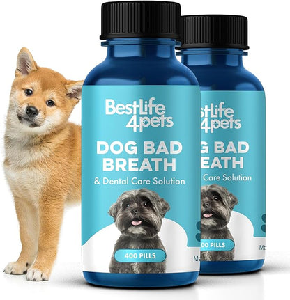 Dog Dental Care &amp; Bad Breath Remedy, Natural Dog Oral Care for Healthy Teeth, Mouth &amp; Gums, Daily Canine Breath Freshener, Plaque, Tartar Control Helps Reduce Gingivitis, Easy to Use 800 Tiny Pills