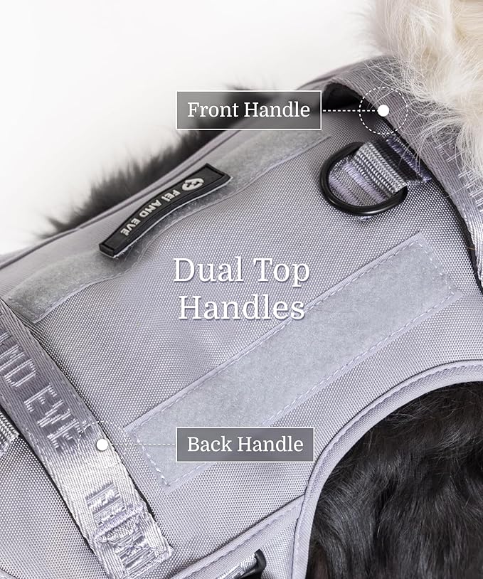 2025 New Edition, Fei &amp; Eve MagEase Dog Harness - 3-Second Magnetic Buckles | 3-Point No-Pull Control | Heavy-Duty 900D Nylon | Dual Safety Handles | Breathable Mesh | Adjustable Fit | Medium, Gray