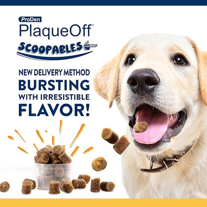 ProDen PlaqueOff Scoopables - Hickory Smoked Bacon Flavor Dental Bites for Large Dogs, Natural Kelp for Plaque &amp; Tartar Control, Freshens Breath -Large &amp; Giant Breed Dental Care- 45 Scoops