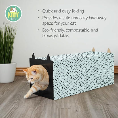 Kitty City Paper Bag Scratchers for Cats, Blue Paper Bag Tunnel Scratcher