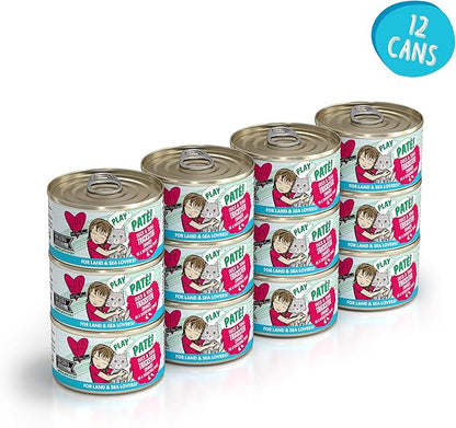 Weruva B.F.F. Play - Best Feline Friend Paté Lovers, Aw Yeah!, Duck &amp; Tuna Trickster with Duck &amp; Tuna, 2.8oz Can (Pack of 12)