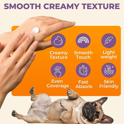 Dog Skin Soother - Dry Itchy Skin Relief &amp; Hot Spots Soothing Cream for Dogs&amp;Cats - Healing Ointment with Colloidal Oatmeal&amp;Manuka Honey - Canine Conditioner Moisturizer with Applicator- 100g