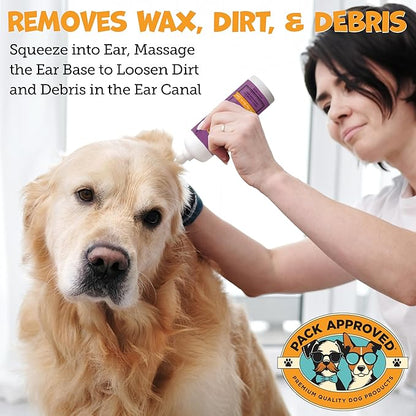 Cat &amp; Dog Ear Cleaning Solution - Helps Remove Wax, Debris, and Dirt - Non-Stinging, Non-Burning Daily Use Formula - Cat &amp; Dog Ear Wash for Itchy Ears - Sweet Pea &amp; Vanilla Scent (8oz)