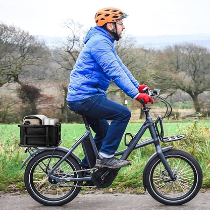 Bike Basket Rear with Liner,Waterproof Cover,Cargo Net Large Rear Bike Basket,Heavy Duty Bicycle Rear Basket for Electric Bike, Ebike,Great for Bike Trip,Carrying Grocery,Ball,Dog