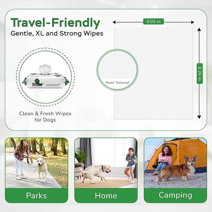 Puppy Essentials Kit Contains Dog Wipes for Paws and Butt, Nourishing Paw Balm, Teeth Cleaning Wipes &amp; Poop Bags Set | Dog Camping Essentials and Travel Accessories
