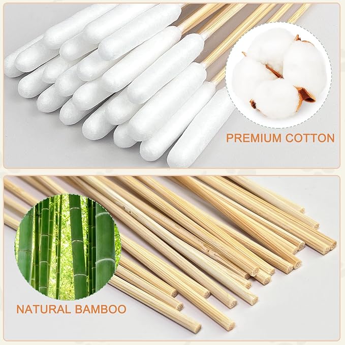 200 PCS Dog Ear Cleaning Kit; 6-Inch Large Cotton Swabs for Gentle &amp; Effective Cleaning. Safe and Hygienic Pet Ear Cleaning Solution