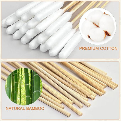 200 PCS Dog Ear Cleaning Kit; 6-Inch Large Cotton Swabs for Gentle &amp; Effective Cleaning. Safe and Hygienic Pet Ear Cleaning Solution
