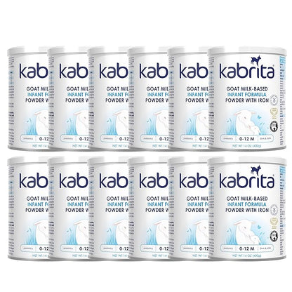 Kabrita Goat Milk Infant Formula - Easy to Digest Baby Formula 0-12 Months - Contains Prebiotics, Iron, DHA, Non-GMO - Gentle on Sensitive Tummies - Formula Supporting Gut Health &amp; Sleep - 14oz (Pack of 12)