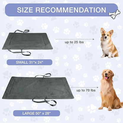 Kritter Planet Waterproof Foldable Dog Bed Pad for Camping &amp; Travel, Portable Roll-Up Dog Bed Car Seat Pet Cushion Mat with Handles for Small &amp; Medium Dogs, Indoor &amp; Outdoor Use