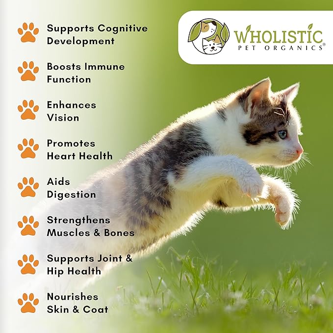 Wholistic Pet Organics Feline Complete Organic Pumpkin - 4 Oz - Multivitamin &amp; Probiotic Powder for Cats - Natural Cat Food &amp; Digestive Support