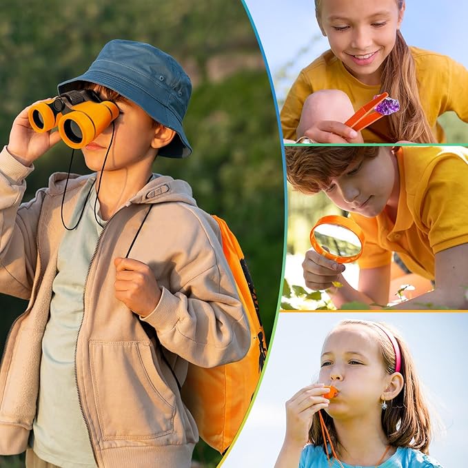 Kids Explorer Kit &amp; Bug Catcher Kit, Camping Gear for Kids, Outdoor Exploration Set with Backpack &amp; Binoculars, Ideal Outdoor Adventure Toys for Boys Girls 3-12