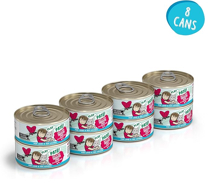 Weruva B.F.F. Play - Best Feline Friend Paté Lovers, Aw Yeah!, Duck &amp; Tuna Trickster with Duck &amp; Tuna, 5.5oz Can (Pack of 8)