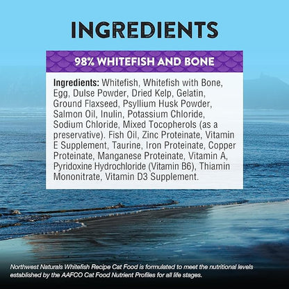 Northwest Naturals Freeze-Dried Whitefish Cat &amp; Kitten Food – Bite-Sized Nibbles, Healthy, Limited, Human-Grade Ingredients, All-Natural, High-Protein Raw Diet, Complete &amp; Balanced, 11 oz (Pack of 3)