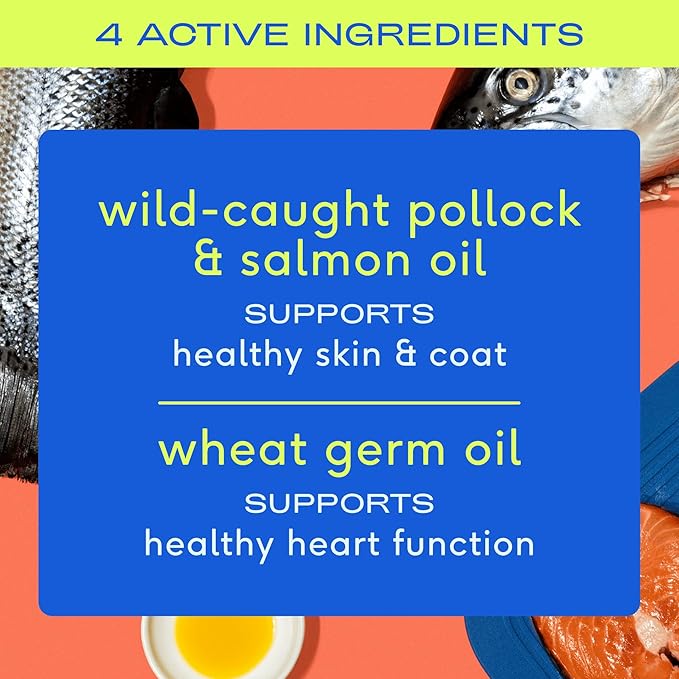 Native Pet Omega Oil for Dogs - Dog Fish Oil Supplements &amp; Calming Chews | Dogs Anxiety Relief Treats &amp; Dog Relaxants | 8 Oz. &amp; 60 Chews