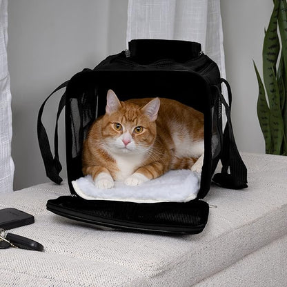 Sherpa Original Deluxe Travel Pet Carrier, Airline Approved &amp; Guaranteed On Board - Black, Medium
