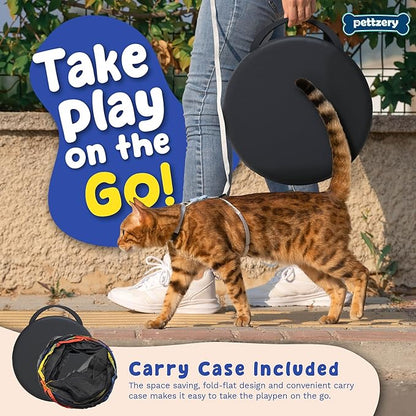 Outdoor Cat Enclosure - Portable Catio Playground for Cat Run, Kitty and Small Animals - Tent &amp; Tunnels for Outside and Indoor Play