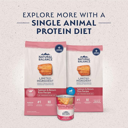 Natural Balance Limited Ingredient Adult Dry Dog Food with Healthy Grains, Salmon &amp; Brown Rice Recipe, 12 Pound (Pack of 1)