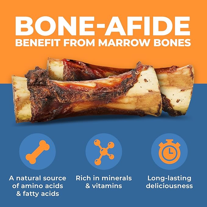 Beef Bone Marrow Dog Treats - Long Lasting Dog Bones for Aggressive Chewers - All-Natural Marrows Treats for Dogs - High-Protein Marrow Bones for Dogs Small, Medium, Large &amp; Extra Large