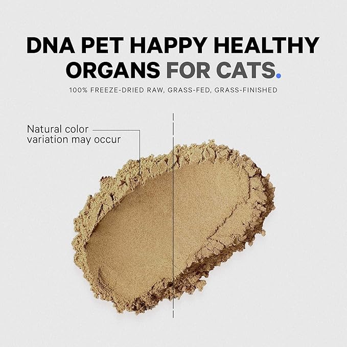Happy Healthy Organs &amp; Glands Supplement For Cats, Freeze-Dried Raw Bovine Liver Grass-Fed Bone Marrow Heart Kidney Pancreas, Bovine Thymus Iron Multi Organ Powder, Joints Cat Vitamins 1.48 oz
