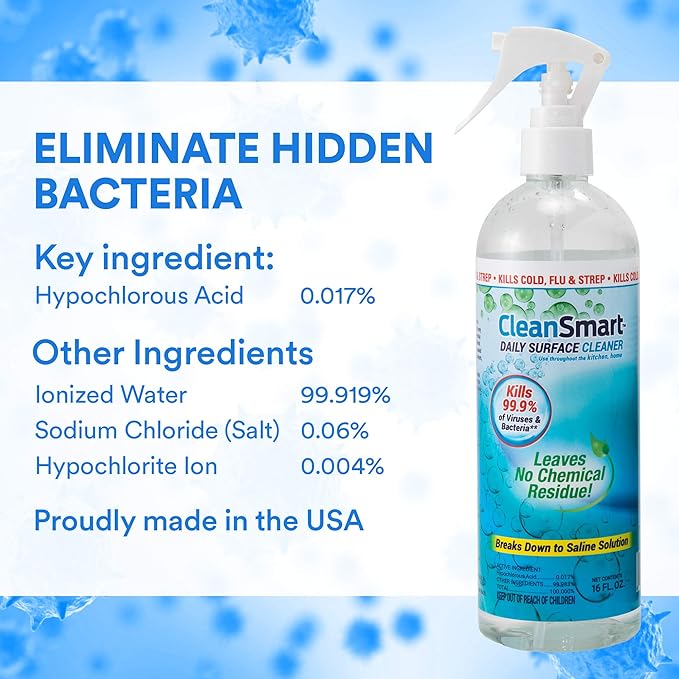 CleanSmart Daily Surface Spray Disinfectant, Kills 99.9% of Viruses, Bacteria, Mold &amp; Fungus, 16 oz Bottle (Pack of 3)