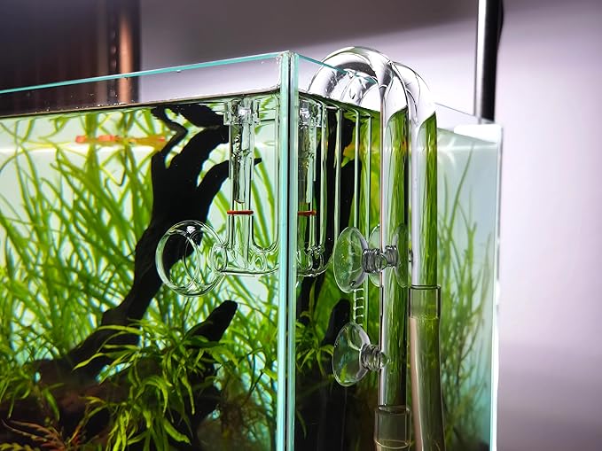 Glass Lily Pipe Spin Outflow with Surface Skimmer for Aquarium Planted Tank (17mm for 16/22mm (5/8&
