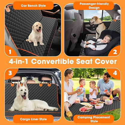 MIXJOY Dog Seat Cover for Back Seat Waterproof Dog Seat Covers for Cars, Car Seat Protector for Dogs, Nonslip Back Seat Cover for Trucks &amp; SUV