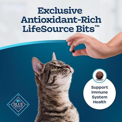 Blue Buffalo Tastefuls Natural Dry Food for Adult Cats, Sensitive Stomach, Chicken &amp; Brown Rice Recipe, 3-lb. Bag