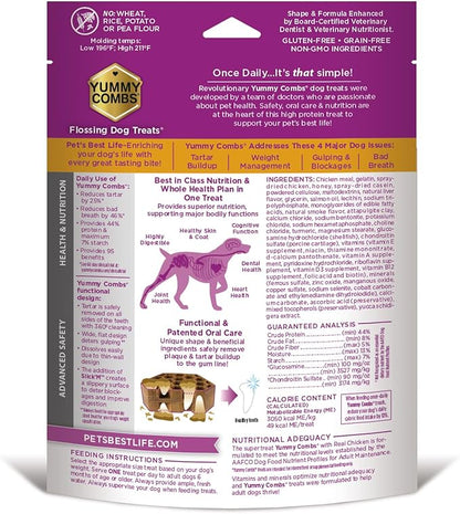 Dog Dental Treats – Vet VOHC Approved, Removes Tartar &amp; Cleans Teeth – Yummy High Protein Chicken Treat for Extra Large Dogs (Mini Pack, 4 Count)