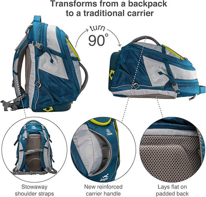 Kurgo G-Train - Dog Carrier Backpack for Small Pets - Cat &amp; Dog Backpack for Hiking, Camping or Travel - Waterproof Bottom - Ink Blue
