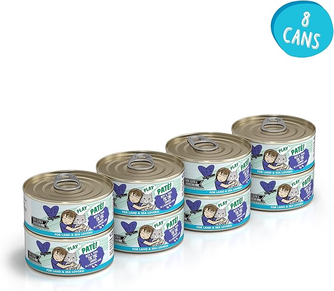 Weruva B.F.F. Play - Best Feline Friend Paté Lovers, Aw Yeah!, Beef &amp; Tuna Tic TOC with Beef &amp; Tuna, 5.5oz Can (Pack of 8)