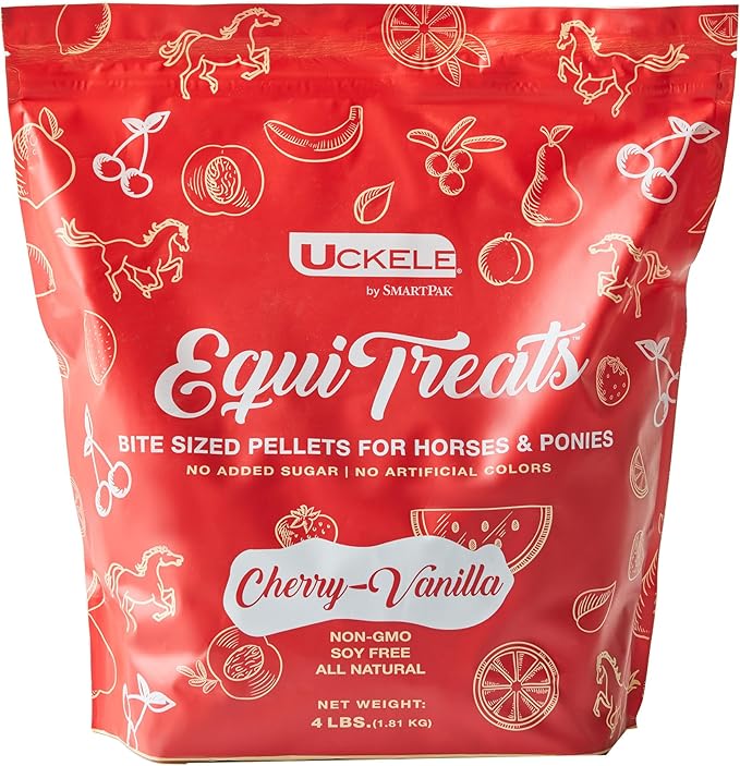 Uckele by SmartEquine Equi Treats Bite Sized Pellets | Horse Treats with No Added Sugar | Training &amp; Competition Reward | Made with Timothy Grass &amp; Sunflower Meal | Cherry-Vanilla, 4 lb