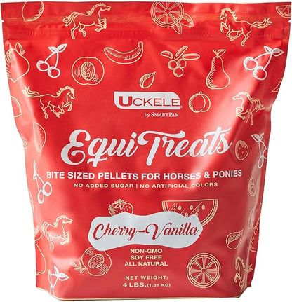 Uckele by SmartEquine Equi Treats Bite Sized Pellets | Horse Treats with No Added Sugar | Training &amp; Competition Reward | Made with Timothy Grass &amp; Sunflower Meal | Cherry-Vanilla, 4 lb