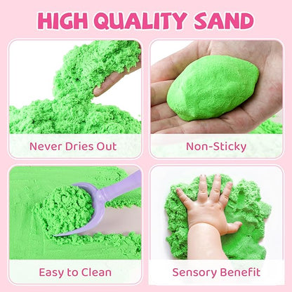21 PCS Pet Sensory Bin, Dog &amp; Cat Sandbox with Sand &amp; Box, Play Sand Art Toys Kit, Pet Care Play Set, Beach Toys for Kids Ages 4-8, Birthday Gift Girls Boys 3 4 5 6 7 Years Old