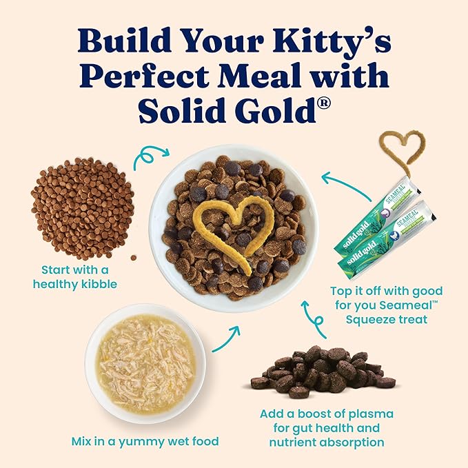 Solid Gold Wet Cat Food Shreds in Gravy - Healthy Canned Cat Food Made w/Real Chicken &amp; Pumpkin Shreds, Vitamins &amp; Minerals - Grain Free &amp; Gluten Free Canned Meals for Cats &amp; Kittens - 24ct/3oz Can