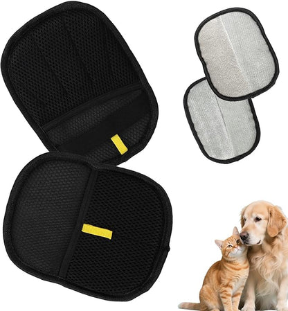 2pcs Pet Hair Removal Gloves, 2 Style Reusable Pet Hair Static Remover Mitt Glove for Cat Dog Sofa Furniture Carpet Curtain Bed Sheet Clothes Car Seat Cleaning Tool (Regular &amp; Five Finger Style)