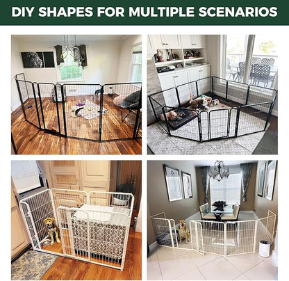 FXW Homeplus Unleashed Indoor Dog Playpen - Stress-Free and Safe Play, Heavy Duty 40 Inch 16 Wire Panels Dog Pen for Medium and Large Dogs, Black│Patented