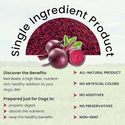 Olewo Original Red Beets for Dogs – Natural Anti Itch for Dogs, Dog Food Topper, Immune, Cleansing, Skin &amp; Coat Support, Dehydrated Whole Food Dog Multivitamin, Fiber for Dogs, 1 lb